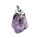 CrystalTears Irregular Handmade Raw Quartz Amethyst Healing Crystal Pendant Necklace