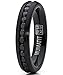 Metal Masters Co. 4MM Black Brushed Round Cut Women's Eternity Titanium Ring Wedding Band with Black Cubic Zirconia CZ