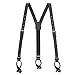 Suspender Store Mens Buckle Strap Leather Suspenders - 1-Inch, Button