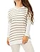 Allegra K Women Dolman Sleeves Paneled Stripes Loose Tunic Top Brown L