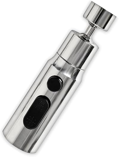 AquaVaria 3 Function Kitchen Tap Spray Head 360 Swivel Extender Silver