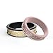 Ikonfitness Silicone Wedding Ring for Women, Two Piece Rubber Wedding Ring With Unique 3D Embossed Pattern, 6.5 mm Wide 2 Pack in Metal Box (RoseGold, Gold, 6)