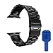Apple Watch 42 mm Band, FARSIC Stainless Steel Metal Replacement Strap Wrist Band for Apple Watch and Sport and Edition Version 42 mm - Black