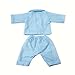 Rifi High Simulation Baby Doll's Clothes Two-piece Blue Checked Pajamas for 14 -16 inches Dolls