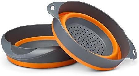 Kitchen Maestro, Collapsible Silicone Strainer and Mixing Bowl Set. Includes 9 Inch Colander and 2 Quart Mixing Bowl. by Kitchen Maestro