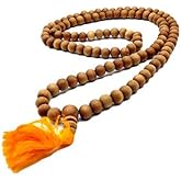 Beads HUB 108 Beads Genuine Sandalwood Tibetan Meditation Prayer Japa Mala, Necklace. 8MM Beads Size