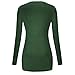 Simier Fariry Fashion Twist Knot Front Rayon Tshirt Blouse Clothing For Women Green XL