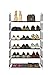 Homebi 6-Tier Shoe Rack Shoes Storage Organizer Entryway Metal Shoe Holds 18-24 Pairs of Shoes with 6 Tiers Metal Shelves and Fabric Cover,23.62
