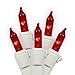 Vickerman 50 Lights Red White Wire End Connecting Lock Set with 4-Inch Spacing and 16-Feet Length, Comes in Box