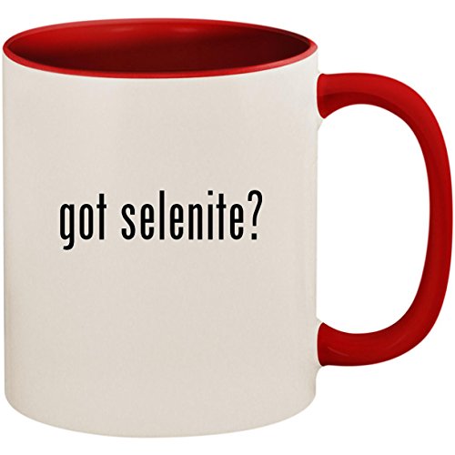 got selenite? - 11oz Ceramic Colored Inside and Handle Coffee Mug Cup, Red