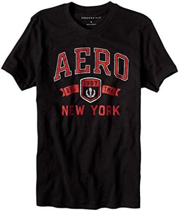 Aeropostale Men's Aero New York Trademark Logo Graphic Tee Medium Black