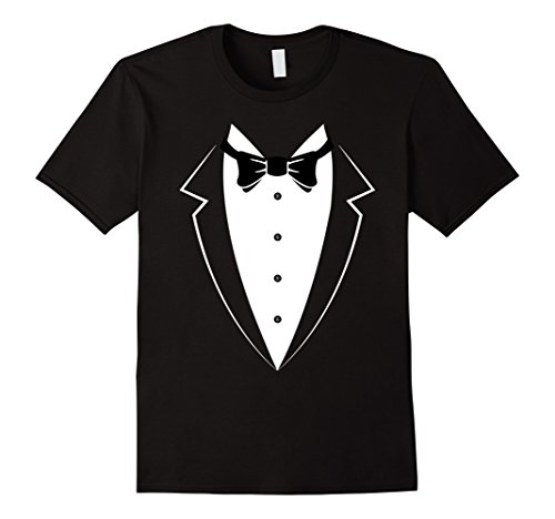 Black and White Tuxedo Bow Tie Funny Costume Novelty T Shirt