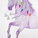 Hanes Girl`s Graphic Shirred Sideseam Long Sleeve Tee, S, Unicorn Message/White