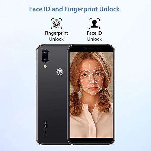 UMIDIGI A3S Unlocked Smartphone 2020, 5.7" Double-Sided 2.5D Curved Glass, 16GB Android 10, Dual SIM +Micro-SD Slot(Up to 256GB) 16MP Dual Camera, Global Version-Space Grey