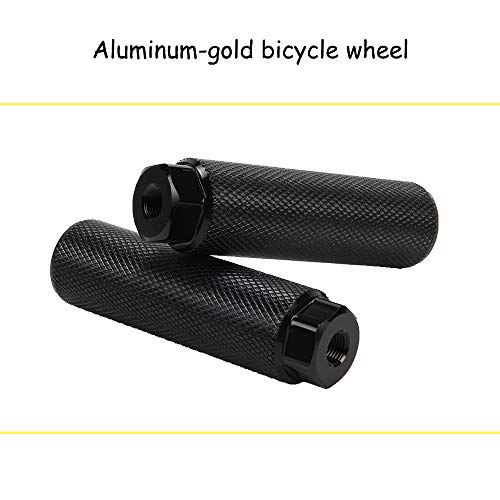 KOOBOOK 2Pcs Bike Pegs Bike Pedals Axle Foot Rest Pegs Bike Anti-Skid Lead Foot BMX Pegs Diameter 28mm Fit 3/8 inch Axles