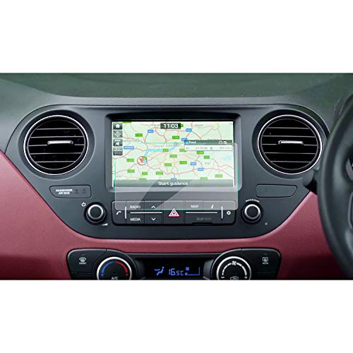 RUIYA Car Tempered Glass Screen Protective Film for 2017 2018 Hyundai Grand i10 AVN System Touch Screen Car Display Navigation Screen Guard(7-Inch)