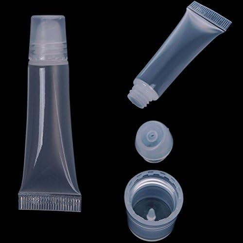 8ML Lip Gloss Containers, 50 Pcs Refill Empty Tubes Lip Gloss Balm Cosmetic Mini Soft Containers DIY Tubes Makeup Cosmetic Sample Box