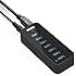 Anker USB 3.0 7-Port Hub with 1 BC 1.2 Charging Port up to 5V 1.5A, 12V 3A Power Adapter Included [VIA VL812-B2 Chipset] Black