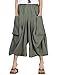 Mordenmiss Women's Casual Harem Pants with Big Pockets L Green