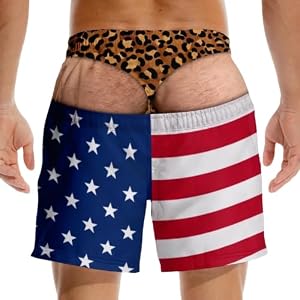 Custom Funny Patriotic Men Swim Trunks - Personalized Birthday Gifts for Husband, Grandpa, Dad, Yourself - Warning Wide Load