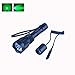WINDFIRE WF-802 350 Lumens Waterproof 18650 Battery Tactical Flashlight 250 Yard Long Range Throwing Green LED Coyote Hog Hunting Lamp Torch with Remote Pressure Switch & Barrel Mount (No Battery)