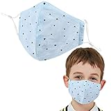 UNIME Kids Cotton Mouth Mask Adjustable Anti Dust Mouth Mask,Kids Cotton Face Mask Reusable Mask Anime Face Mask Washable Mask Cute Dustproof Mask for Kids Toddlers Teens Children,Blue Star