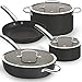 Lightning Deals Induction Cookware Set,Double Nonstick Coating Hard-Anodized Aluminum Stainless Steel Cooking Pot and Pans Set,Dishwasher | Oven Safe,PFOA Free,FDA,Thanksgiving,Christmas,Black Friday