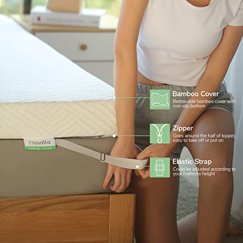 Novilla 4 Inch Foam Mattress Topper Queen, Medium Firm Queen Mattress