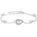 Ankle Bracelets for Women,Sterling Silver Heart Foot Anklet Large Bracelet,Christmas Birthday Mothers Day Gifts for Mom Wife Her Girlfriend from Daughter Son Husband
