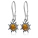 Ian and Valeri Co. Amber Sterling Silver Sun Earrings