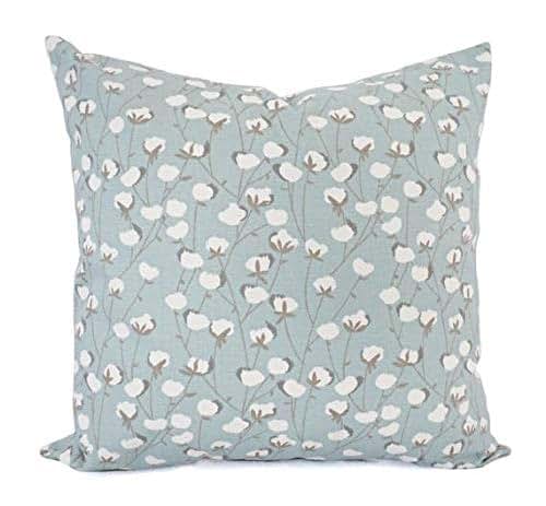Spa Blue Pillows Soft Blue Floral Pillow