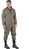 US Air Force Style Military Camouflage Flight Suit Coveralls (Olive Drab, Small)