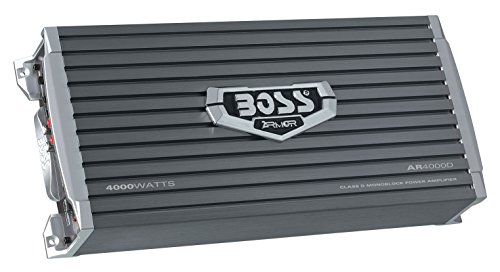 BOSS Audio AR4000D Armor 4000 Watt, 1, 2, 4 Ohm Stable Class D Monoblock Car Amplifier with Remote Subwoofer Control