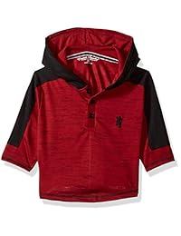 English Laundry Henley de manga larga con capucha para niños