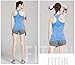 Women's Sports Yoga Fitness Racerback Sleeveless Tank Top Running Shirt Vest 2-Pack Black&Blue Large
