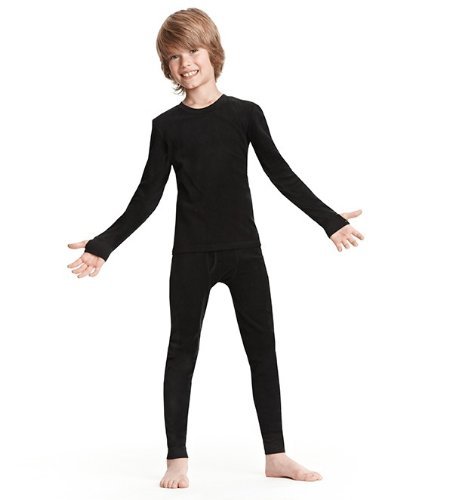 ClimateSmart Boys Long Sleeve Crew Neck and Pant - 2 PC Set-Black, XL ClimateSmart Boys Long Sleeve Crew Neck and Pant - 2 PC Set-Black, XL