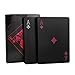 Joyoldelf Waterproof PVC Poker Playing Cards, Deck of Card with Black Backing in Box Great Gift for Family Party BBQ Game (Red)