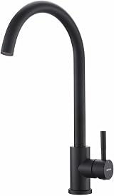 GRIFEMA G4008B Black Kitchen Tap 360° Spout Hot Cold Mixer Stainless Steel 3/8