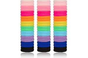 J-MEE 60 Pcs Baby Hair Ties for Toddlers Kids and Girls with 10 Cute Colors - Mini Seamless Elastic Hair Bands Small Ponytail Holder (Diameter 1.25Inch)