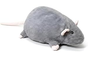Rat Plush, Soft Stuffed Animal with Ultra-Soft Cozy Fabric, Large Size Fluffy, Realistic Cute Rats Pillow (Grey,Total Length 