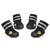 Petacc Dog Shoes Waterproof Dog Boots Anti-slip Snow Boots Warm Paw Protector for Medium to Large Dogs Labrador Husky Shoes 4 Pcs in Size 7