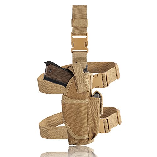 Evermacro Adjustable Tactical Army Drop Leg Holster for Pistol Gun Drop Puttee Thigh Holder