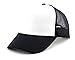 NYFASHION101 Blank Mesh Adjustable Snapback Cotton 6-Panel Trucker Hat Cap, Black/White