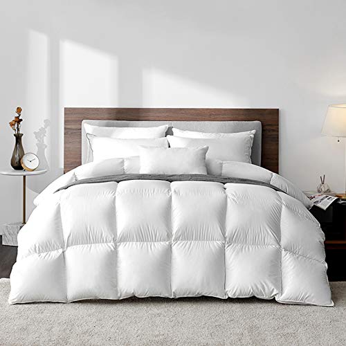 Highland Feather Hungarian White Goose Down Comforter 750 Super Fill Power Fluffy 500 Thread Count D