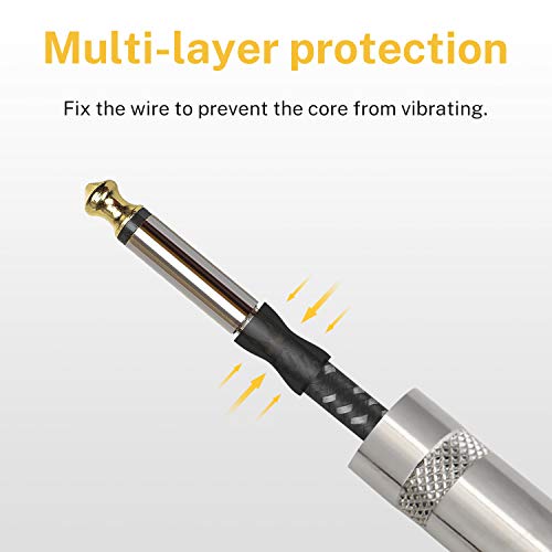 Donner Guitar Cable 10 ft, Electric Instrument Cable Bass Amp Cord for ...