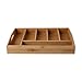 Mind Reader Bamboo Condiment and Accessories Organizer Or Butler Serving Tray with Handles, Brown