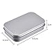 3 Pack 3.75 by 2.45 by 0.8 Inch Silver Metal Rectangular Empty Hinged Tins Box Containers with Lids Mini Portable Box Small Storage Kit, Home Organizer