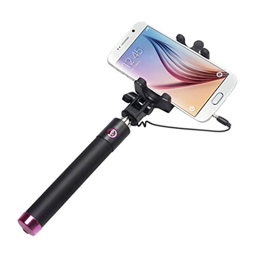 DZT1968 Luxury Extendable Handheld Fold Self-portrait Stick Holder Monopod (Hot Pink) - Thumbnail 6