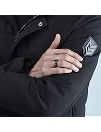 King Will Nature - Alianza de boda de carburo de tungsteno de 0.315 in con incrustaciones de madera auténtica, acabado cepillado mate