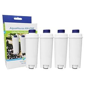 4 x AquaHouse AH-CDE compatibele vervangingsfilters voor DeLonghi waterfilter cartridge DLSC002, SER3017, 5513292811…